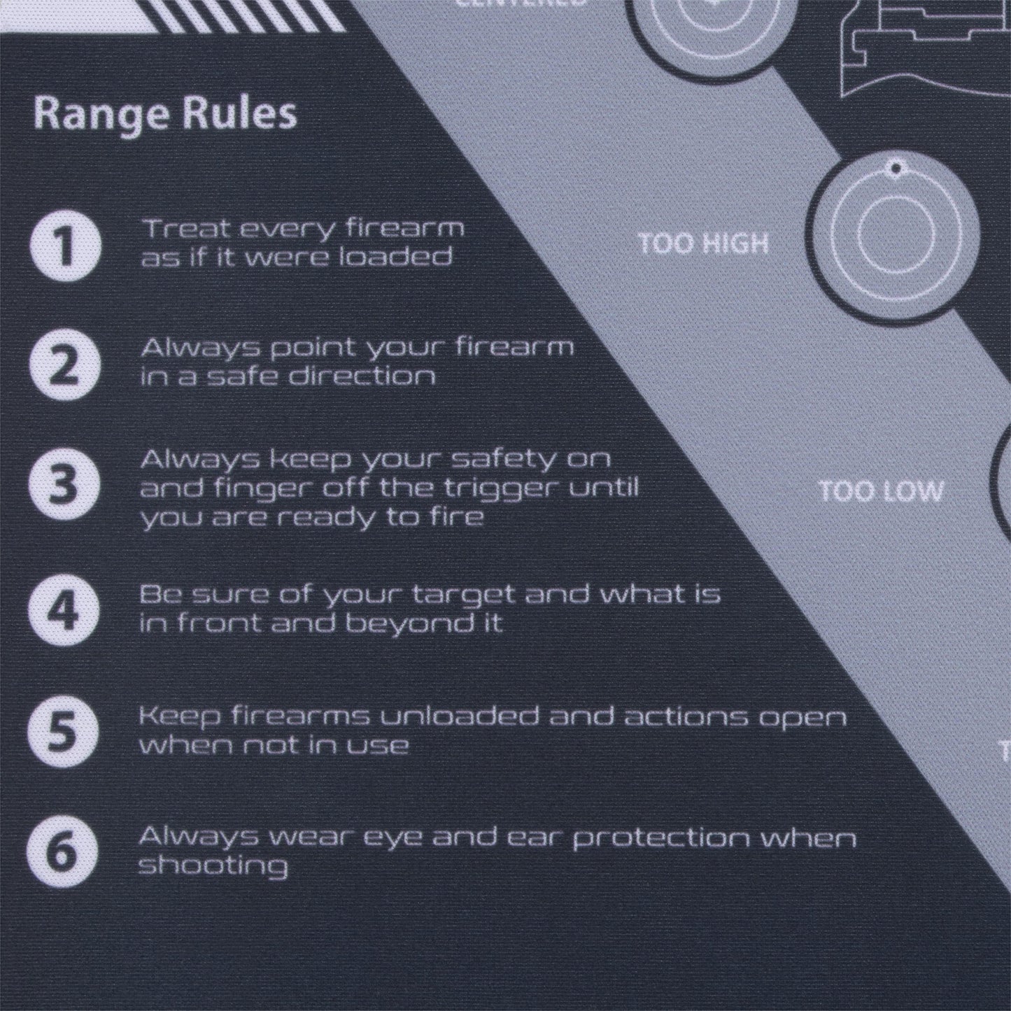 Allen Company Krome Handgun Shooting Range & Cleaning Mat, 16.5" L x 11" W, Black/Gray