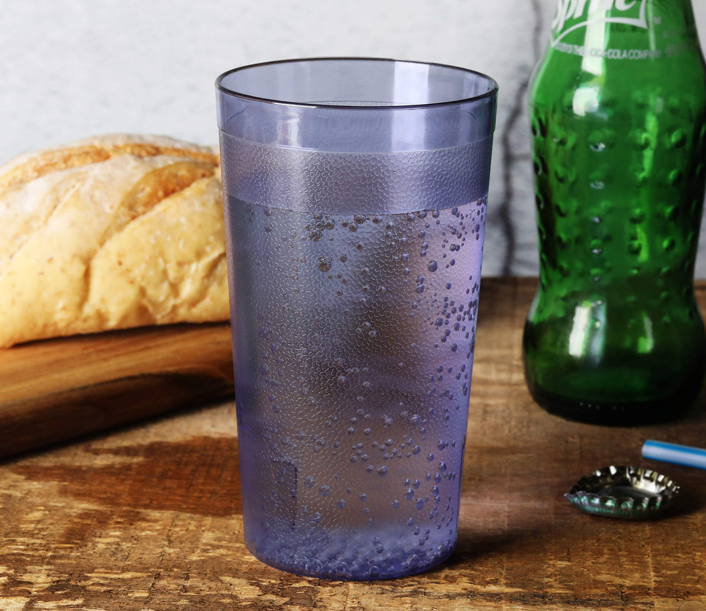 New Star Foodservice Restaurant-Grade Polycarbonate Beverage Tumblers, 12 oz, Blue, Set of 12