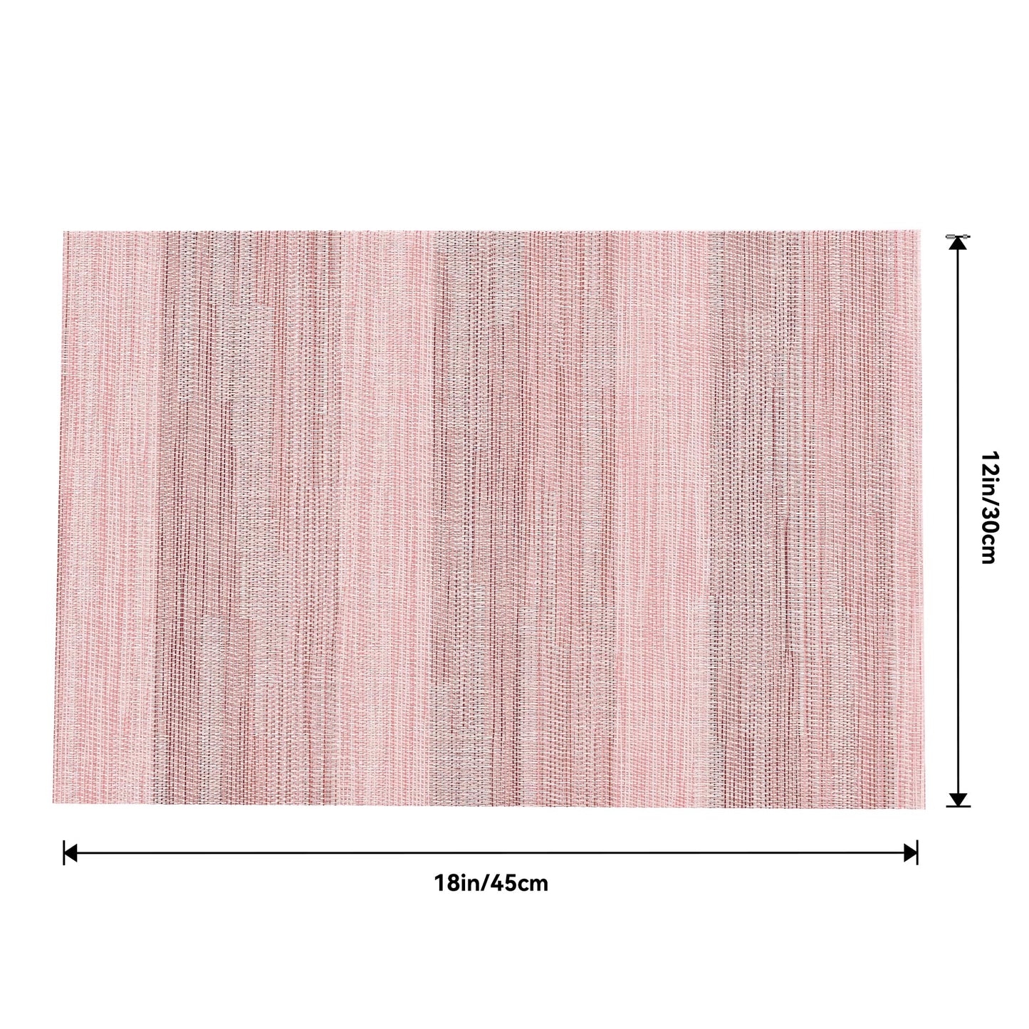 Leetaltree Misty Rose Placemats Set of 8 - Heat Resistant Non-Slip Place mats for Dining Table, Washable Durable PVC Vinyl Woven Table Mats（Misty Rose, 8）