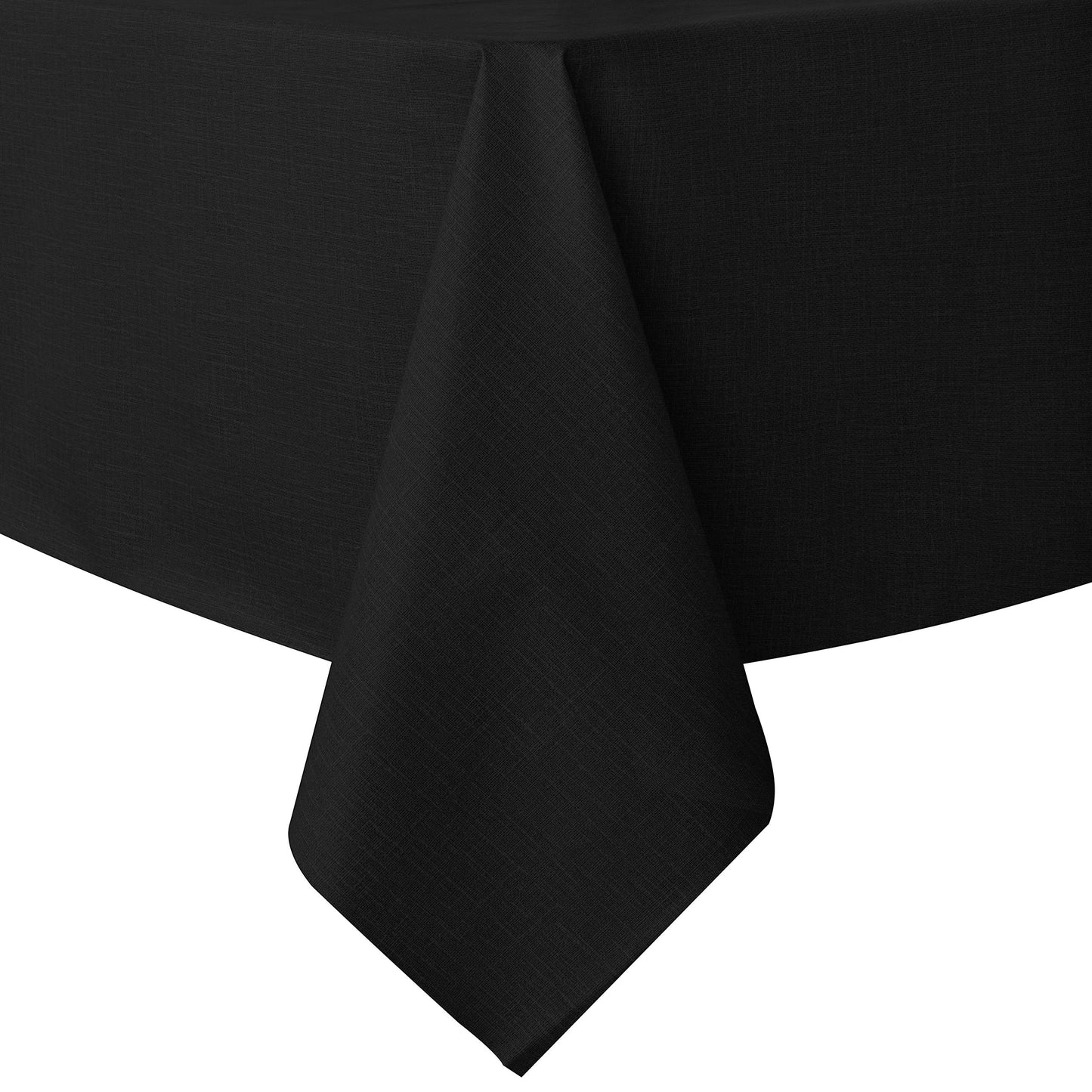 sancua 100% Waterproof Rectangle PVC Tablecloth - 52 x 70 Inch - Oil Proof Spill Proof Vinyl Table Cloth, Wipe Clean Table Cover for Dining Tables, Buffet Parties and Camping, Black