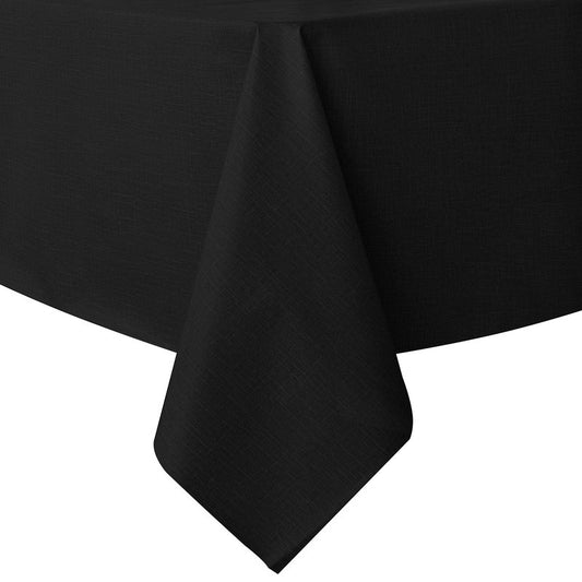 sancua 100% Waterproof Rectangle PVC Tablecloth - 70 x 90 Inch - Oil Proof Spill Proof Vinyl Table Cloth, Wipe Clean Table Cover for Dining Tables, Buffet Parties and Camping, Black