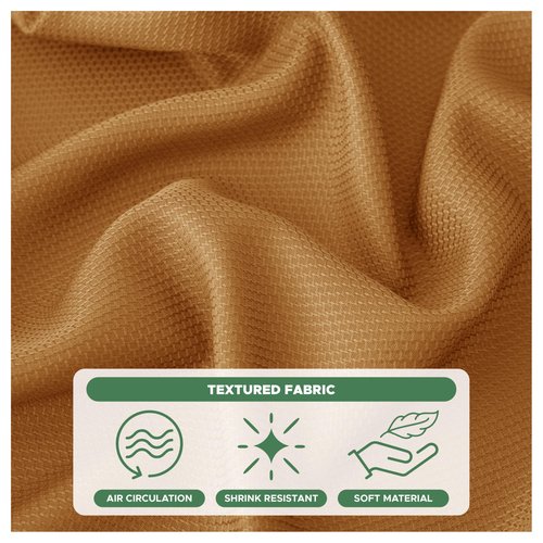 Biscaynebay Fall Tablecloth Textured Fabric Round Table Cloth 60" for Tables diameters from 28" to 48", Bronze Thanksgiving Autumn Harvest Water Resistant Fabric Table Cover for Kitchen, Dining, Party