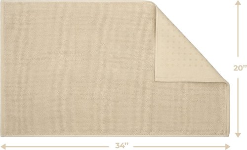 Cotton Paradise Bath Mat - 100% Cotton Non-Slip, Soft & Absorbent, Quick Dry | 20x34 Inch Beige