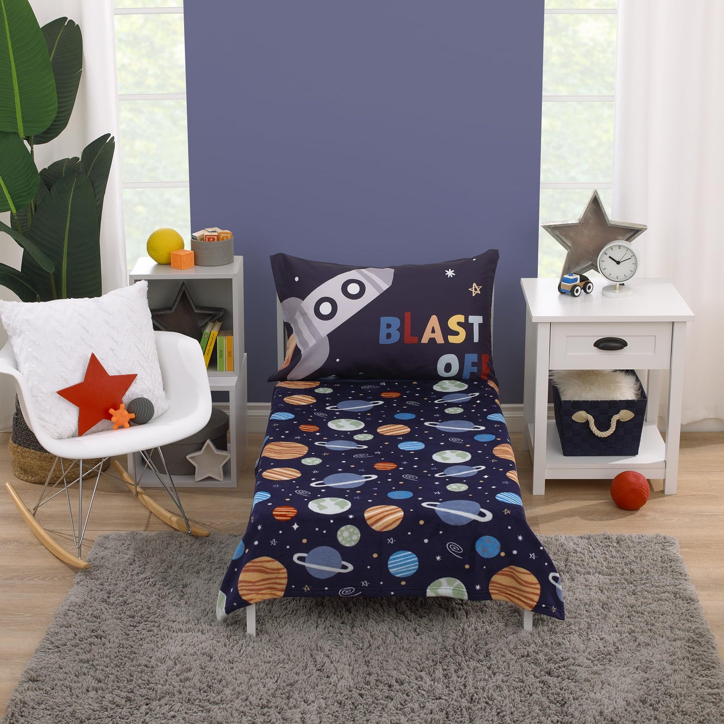Toddler Blanket Space Solar System for Kids Small Super Soft 40 x 50 Inch, Planets & Stars Travel