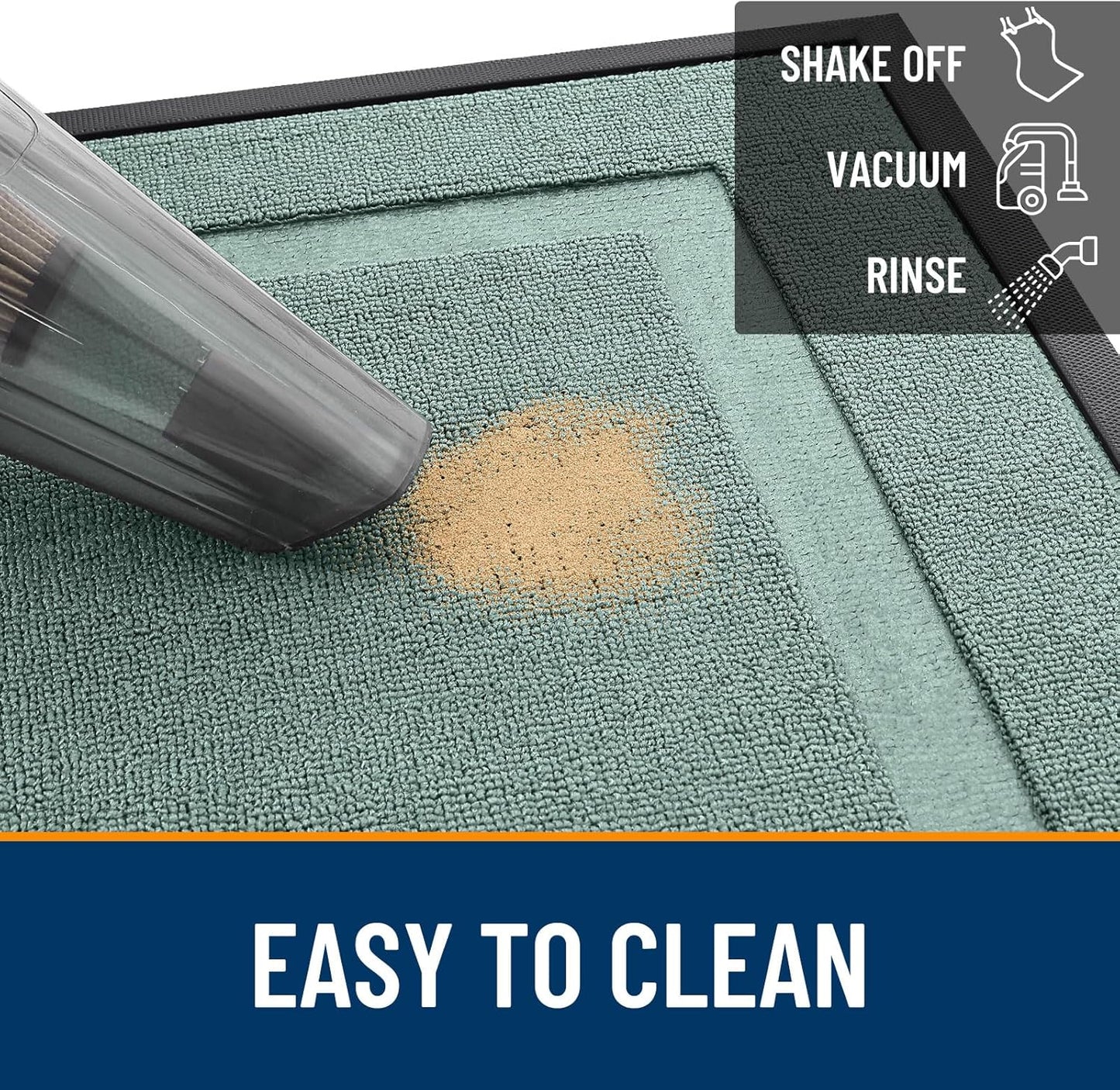 OLANLY Waterproof Front Door Mat - All-Season Indoor/Outdoor Doormat, Easy Clean, 29.5x17, Grayish Green
