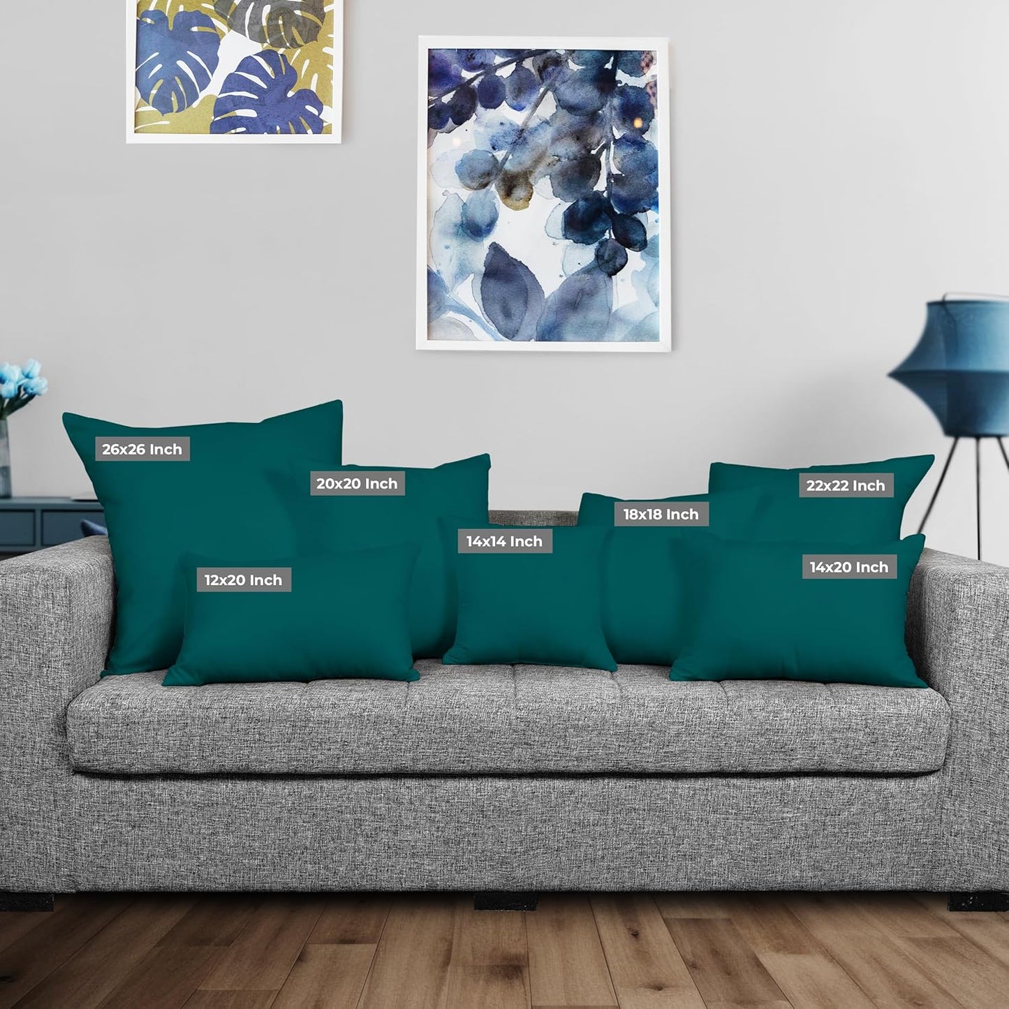 Utopia Bedding 12x20 Pillow Inserts - Set of 2 Dark Teal Decorative Throw Pillows | Soft & Supportive Cushions for Bed, Sofa & Couch