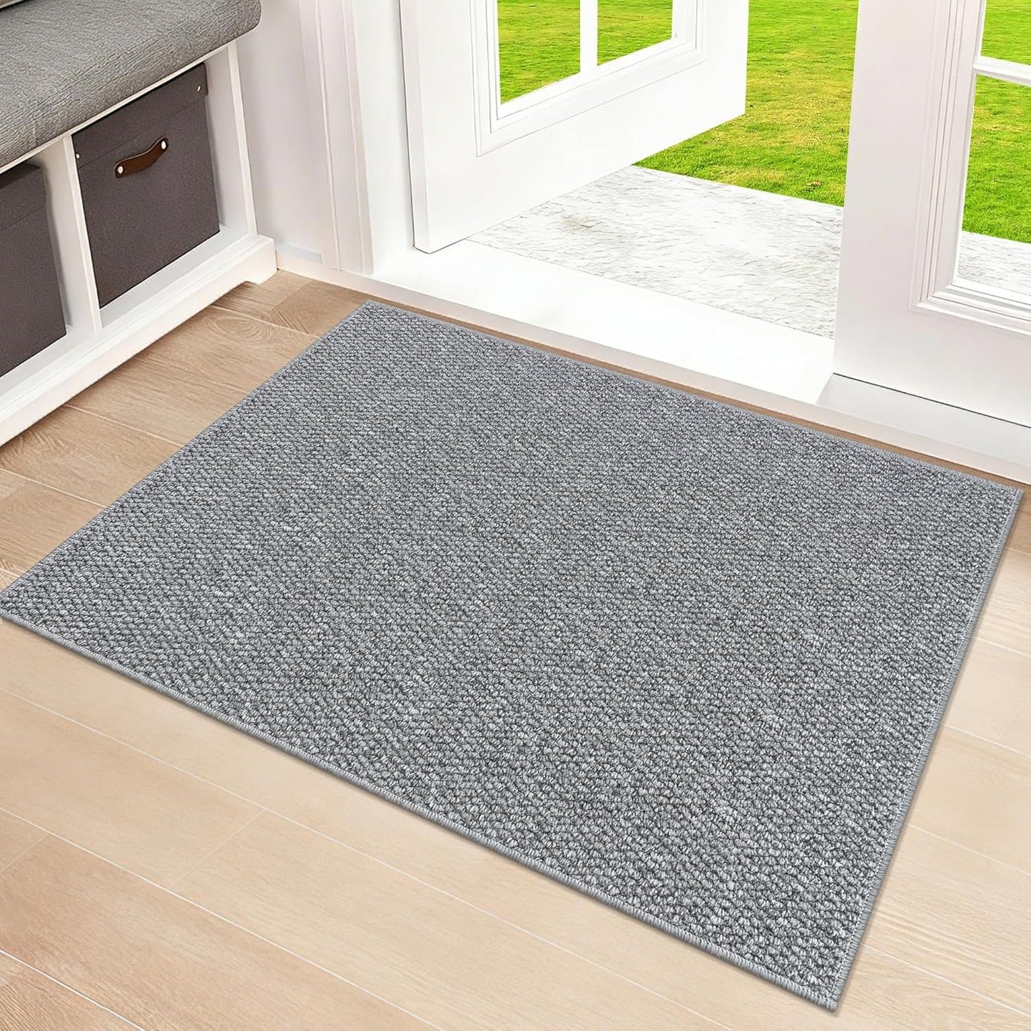 Regine Switzerland Door Mat - 24" x 36" Dirt Trapper | Washable, Non-Slip, Absorbent Grey Entryway Mat