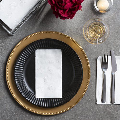 GUSTO [300 Count - 7 ½” x 4 ¼” Folded] Paper Dinner Napkins - Disposable 2-Ply White Party Napkins (15” x 17” Unfolded) - Formerly Comfy Package