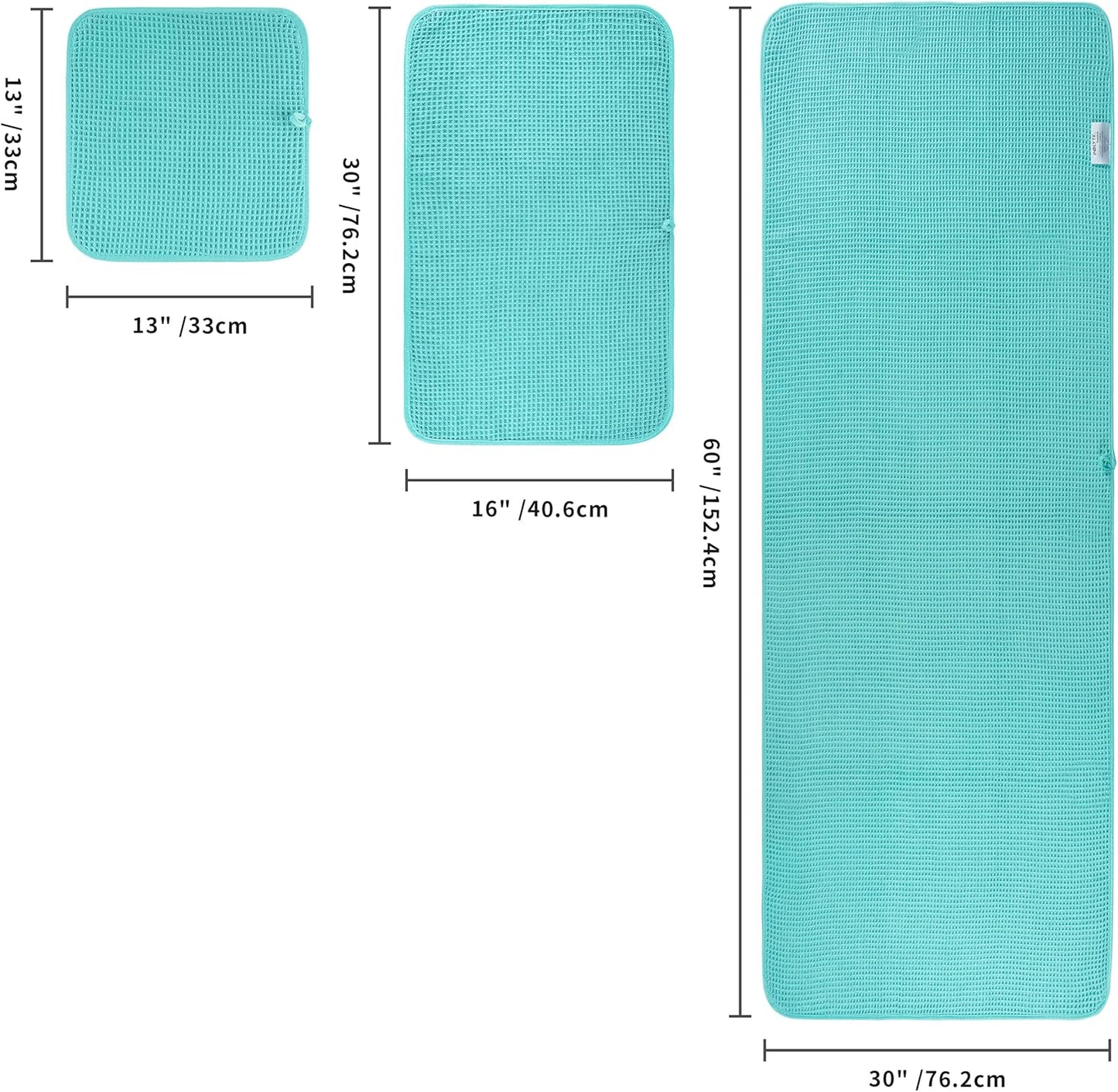 POLYTE Oversize Bath Towel Set - 6 Piece Quick Dry Microfiber, Lint Free | Waffle Weave, 430 GSM