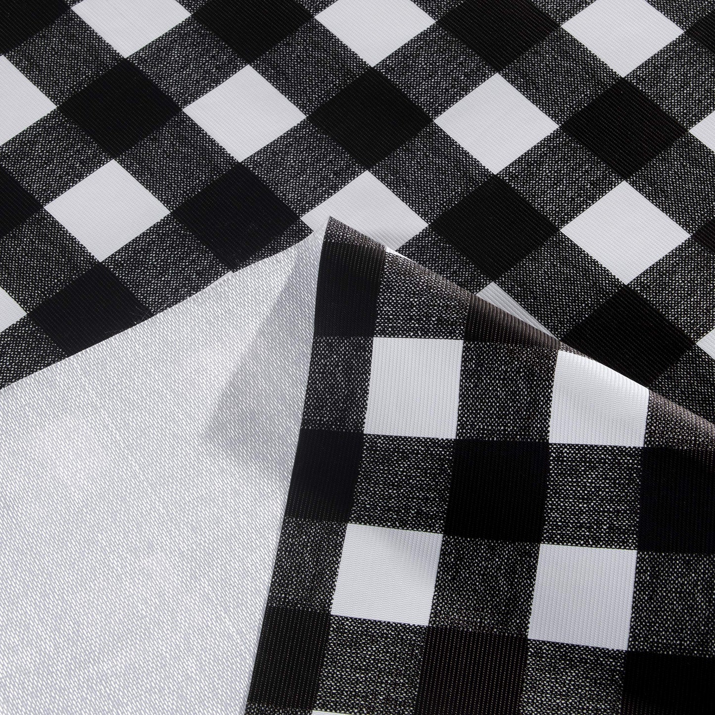 sancua Checkered Vinyl Square Tablecloth - 54 x 54 Inch - 100% Waterproof Oil Proof Spill Proof PVC Table Cloth, Wipe Clean Table Cover for Dining Tables, Buffet Parties and Camping, Black and White