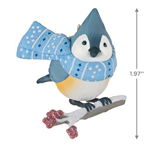 Hallmark Keepsake 2023 Cozy Critters Christmas Ornament Tufted Titmouse with Scarf