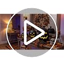 Black Halloween Jack O Lantern Decoration Set with LED Lights - 3 Pieces