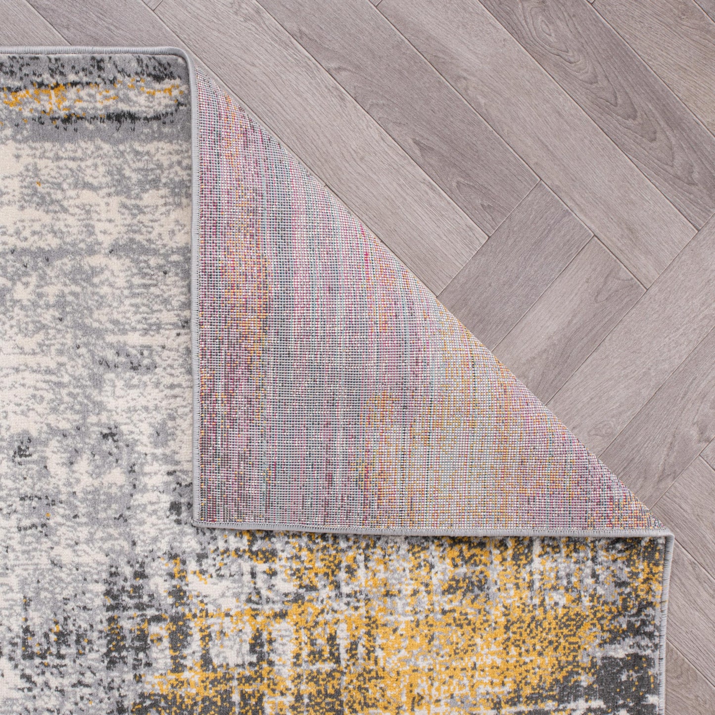 Rugshop Dublin Contemporary Abstract Stain Resistant Soft Area Rug 5' x 7' Yellow