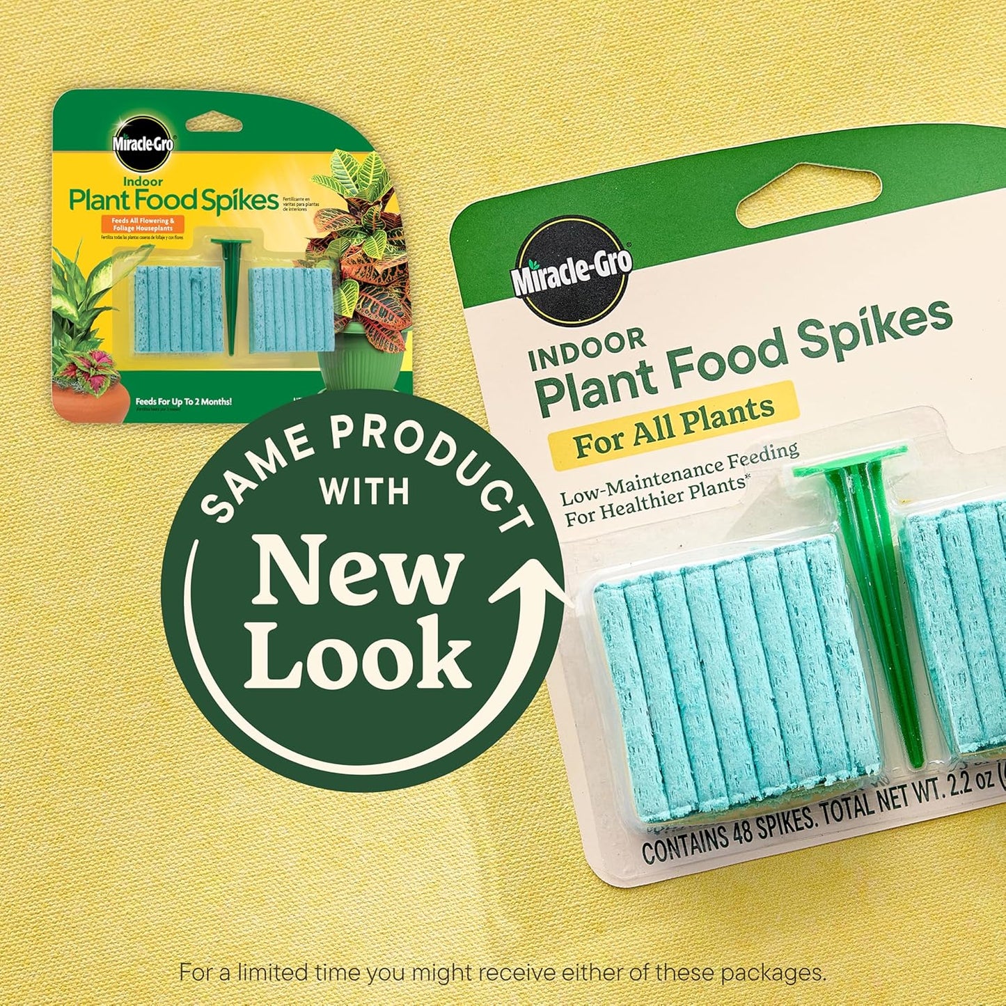 Miracle-Gro Indoor Plant Food Spikes - Fertilizer Spikes for Houseplants & Flowers | 48 Count