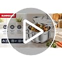 Sunhouse 16 Quart Stock Pot with Lid - Stainless Steel Multi-Ply Base Large Cooking Pot