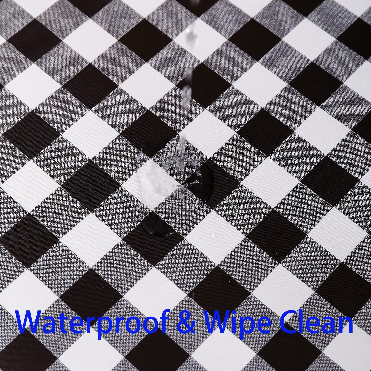 Heavy Duty Vinyl Tablecloth with Flannel Backing Waterproof Oil-Proof Plastic Table Cloth Stain-Resistant Wipeable Rectangle or Square Table Cover for Indoor and Outdoor (Black Checkered, 60x84 Inch)