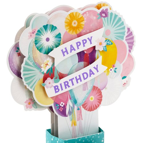 Hallmark Paper Wonder Pop Up Birthday Card for Women (Flower Balloons)