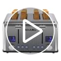 KITCHMIX 4 Slice Stainless Steel Toaster with LCD Timer & Wide Slots - Dual Control & Bagel Function