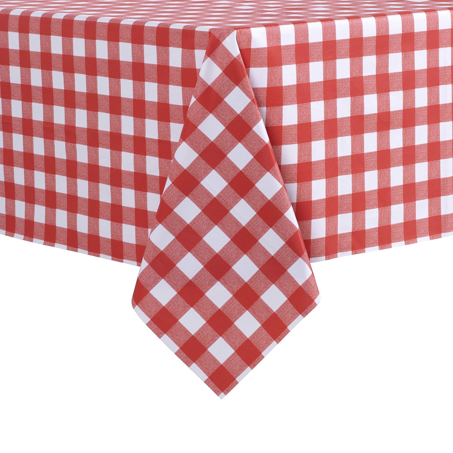 sancua Checkered Vinyl Square Tablecloth - 54 x 54 Inch - 100% Waterproof Oil Proof Spill Proof PVC Table Cloth, Wipe Clean Table Cover for Dining Tables, Buffet Parties and Camping, Red and White