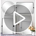 TEHOME Matte Black 24" x 23" Rectangular Tilt Bathroom Mirror with Beveled Edge