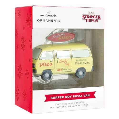 Hallmark Netflix Stranger Things Surfer Boy Pizza Van Resin Christmas Ornament