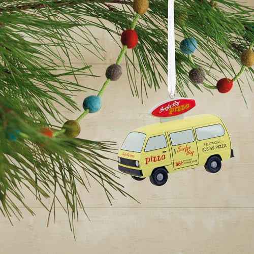 Hallmark Netflix Stranger Things Surfer Boy Pizza Van Resin Christmas Ornament