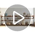 IRONCK Rustic Brown 55-Inch Console Table with Power Outlet & USB Charging Station