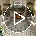 Beige 8x10 Boho Floral Washable Area Rug for Living Room & Bedroom