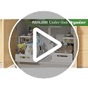 REALINN 2 Pack Under Sink Organizer White L-Shaped 2-Tier Pull-Out Cabinet Storage