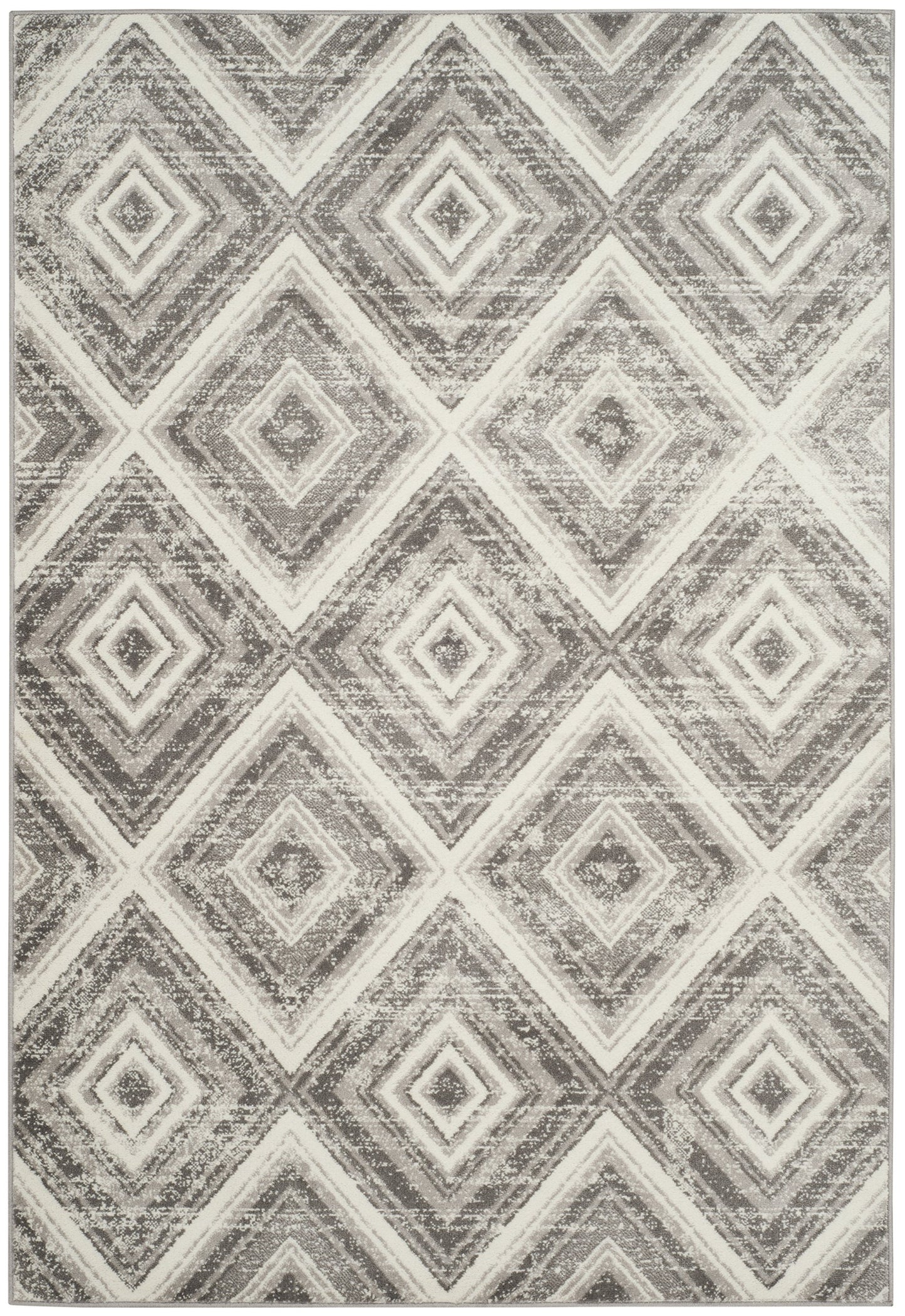 SAFAVIEH Skyler Collection 5'1" x 7'6" Grey/Ivory SKY120K Diamond Distressed Non-Shedding Living Room Bedroom Area Rug