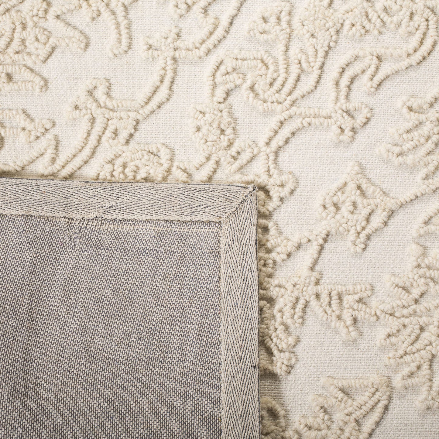 SAFAVIEH Trace Collection Runner Rug - 2'3" x 6', Ivory, Handmade Wool, Ideal for High Traffic Areas in Living Room, Bedroom (TRC102C)