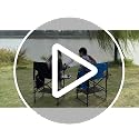 Black Tall Folding Director Chair with Side Table & Footrest - 26.77" Seat Height, Supports 350LBS