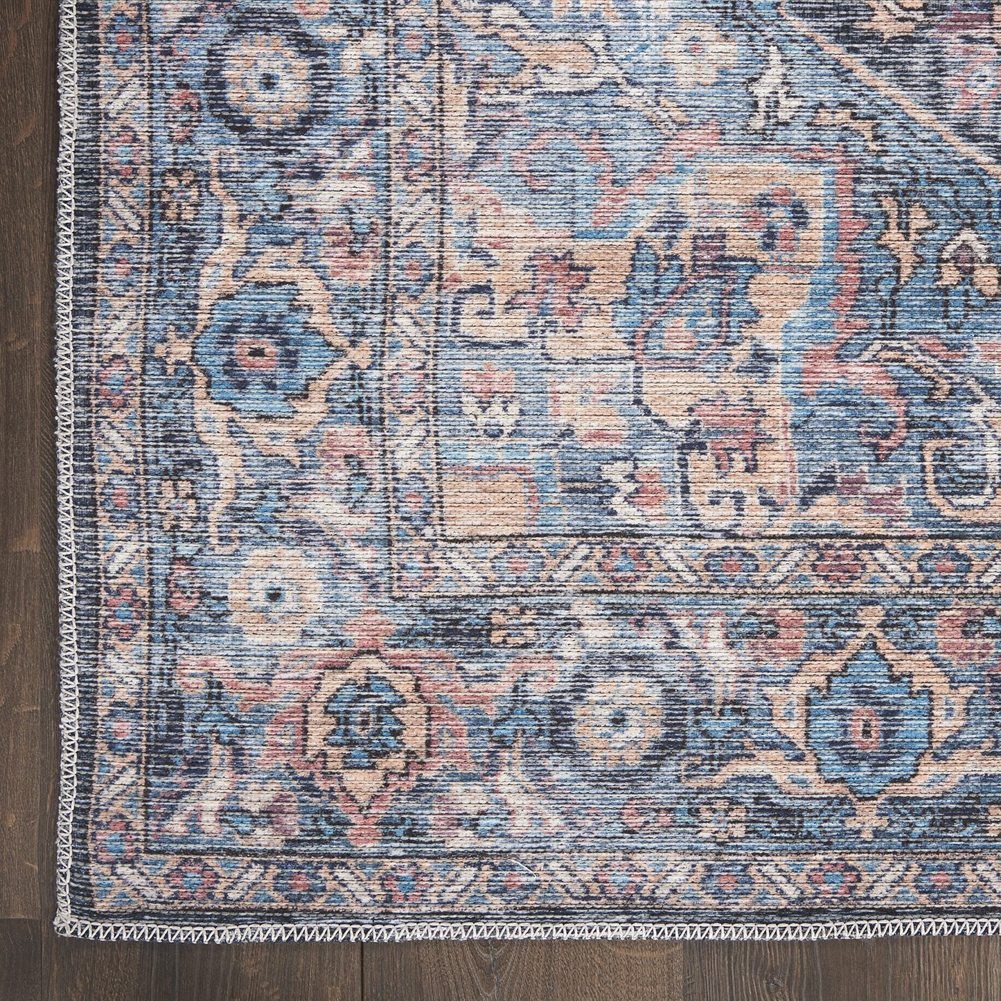 Nicole Curtis Machine Washable Series 1 Bohemian Light Blue Multi 2'2" x 8' Area -Rug, Easy Clean, Non Shedding, Bed Room, Living Room, Dining Room, Kitchen (2x8)