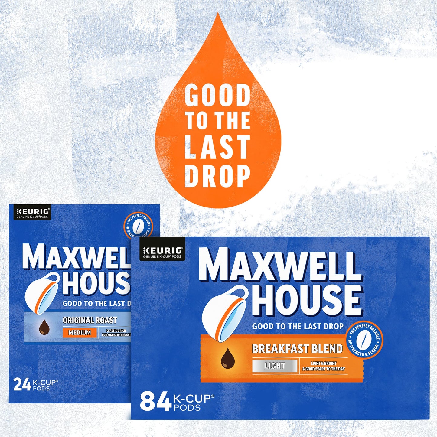 Maxwell House Breakfast Blend Mild Roast K-Cup Coffee Pods, 84 ct Box (Pack of 2)