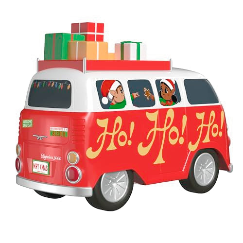 Here Comes Santa Claus Christmas Ornament - Hallmark Keepsake, Music & Lights, Vintage Van Design