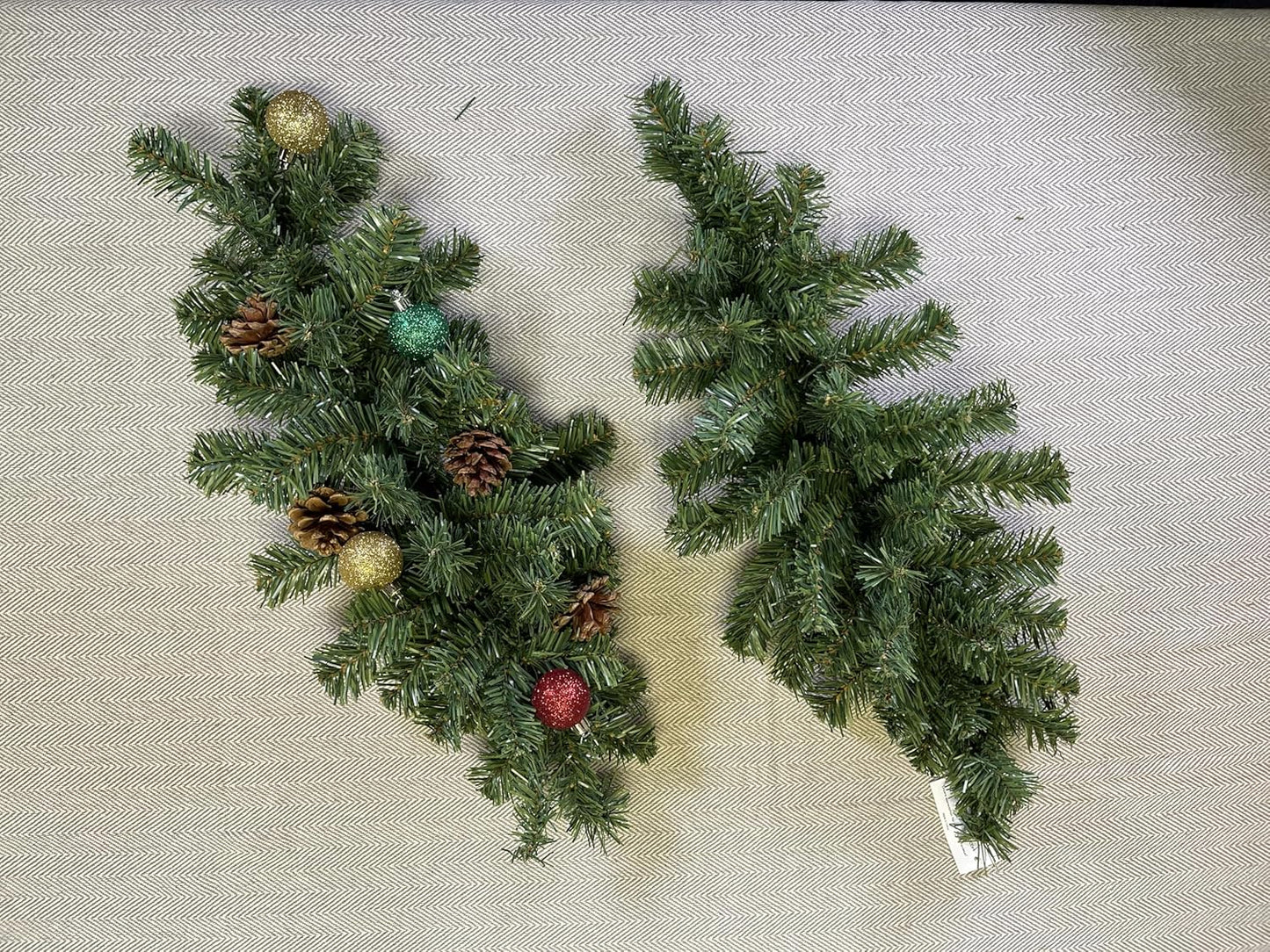 Faux Christmas Swag with Pine Cones - 32" Holiday Door Decor for Indoor/Outdoor Use