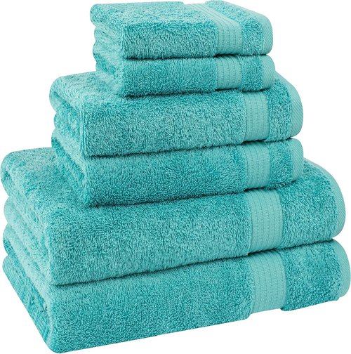 Cotton Paradise 6-Piece Towel Set - 100% Soft Absorbent Turkish Towels | Turquoise Bath Towels, Hand Towels & Washcloths