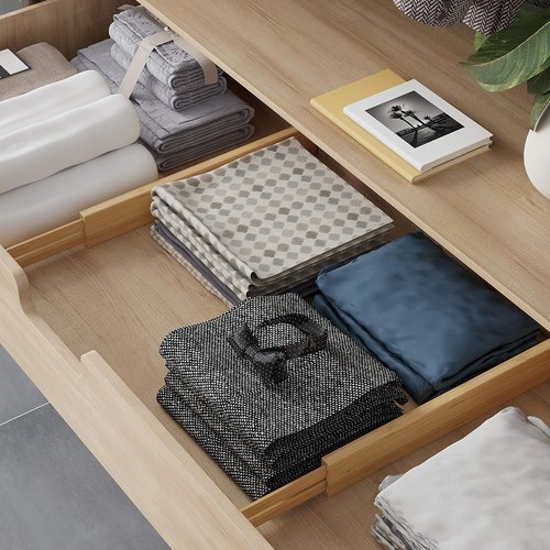 BAMEOS Bamboo Drawer Dividers - Versatile Kitchen & Home Organization | 4-Pack Set