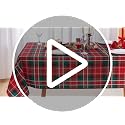 VEDACHIC V65 Christmas Red Green Plaid Round Tablecloth 60 Inch Waterproof Holiday Decor