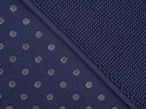 Cotton Paradise 100% Cotton Bath Mat - Non-Slip, Soft, Absorbent, Quick Dry | 17x24 Inch, Navy Blue
