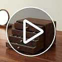Wooden Jewelry Box with 4 Drawers - Black Walnut Jewelry Organizer for Women & Men - Handcrafted Storage Solution