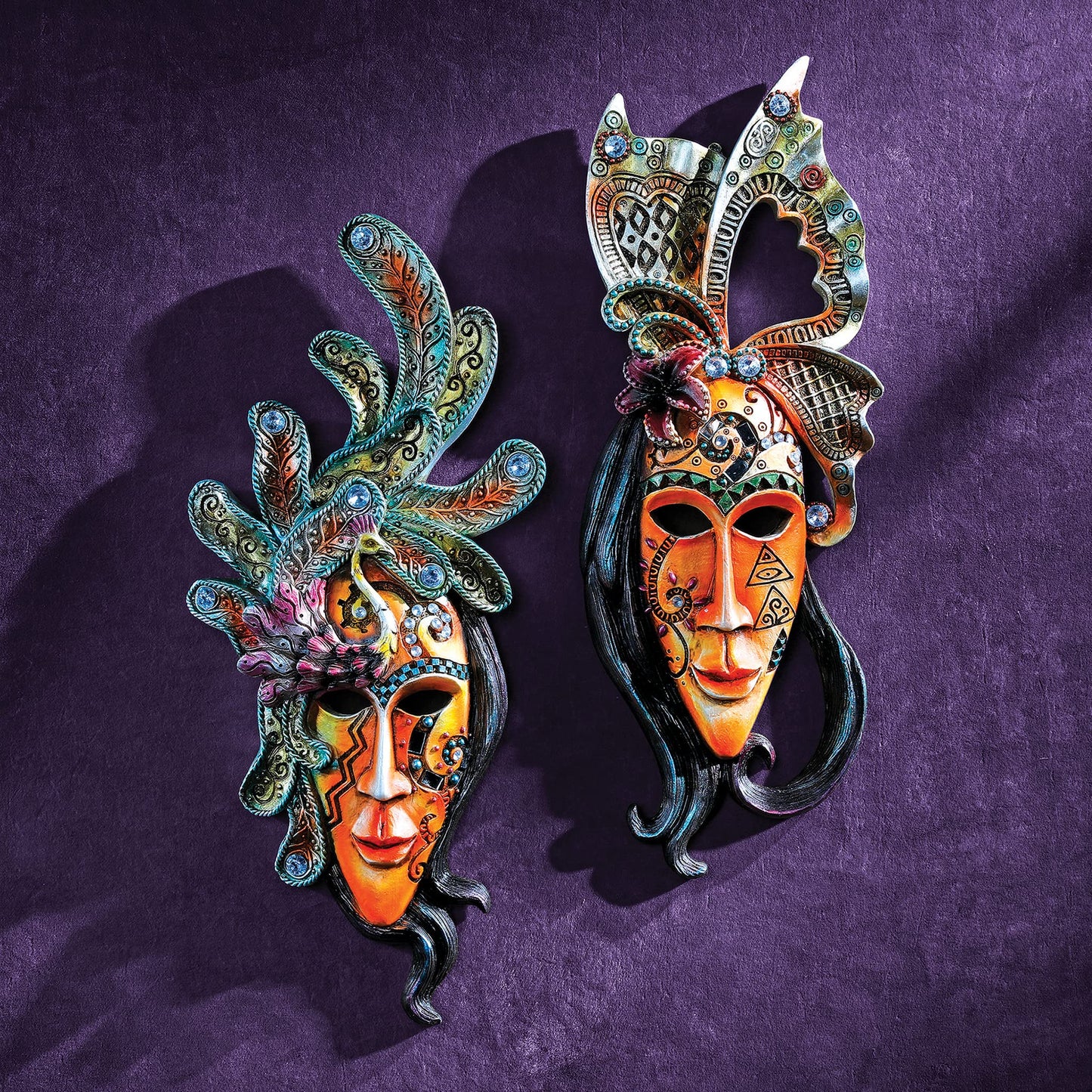 Design Toscano Masquerade at Mardi Gras Mask Wall Sculptures