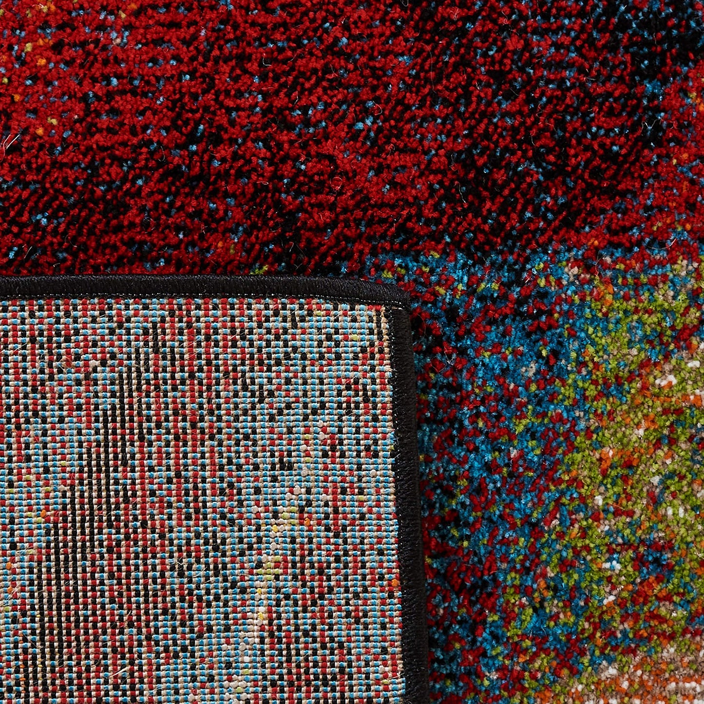 SAFAVIEH Glacier Collection 2'3" x 8' Red/Green GLA126Q Modern Abstract Non-Shedding Living Room Entryway Foyer Hallway Bedroom Runner Rug