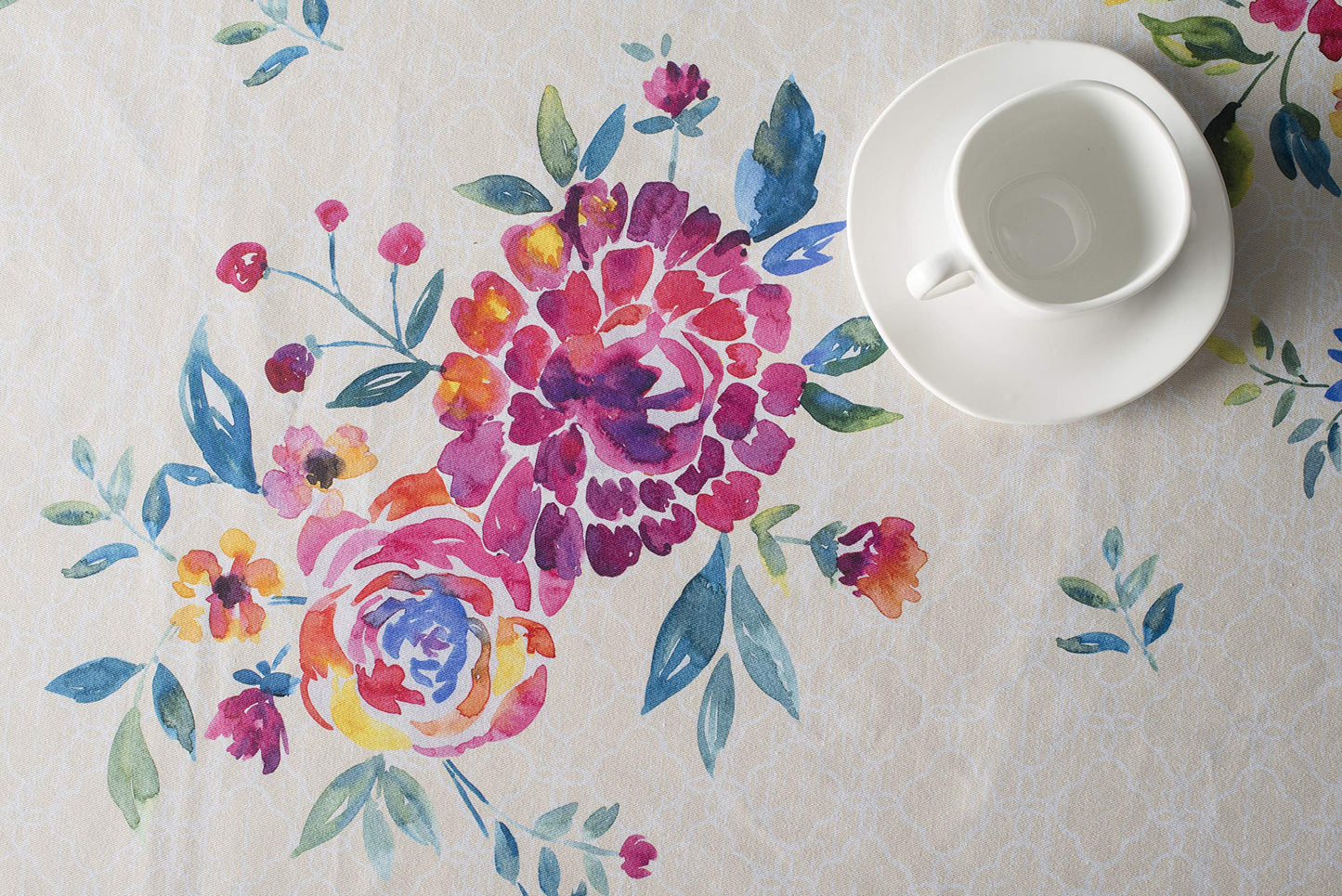 Maison d' Hermine Table Cloth Square Table 100% Cotton 54 x 54 Inches Tablecloth Reusable Decorative for Dining Kitchen Room Farmhouse Home Gifts for Mothers Day Spring Summer - Rose Garden
