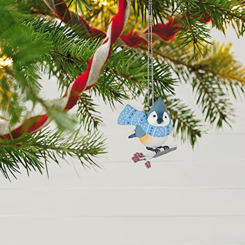 Hallmark Keepsake 2023 Cozy Critters Christmas Ornament Tufted Titmouse with Scarf