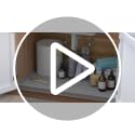 SIKADEER Waterproof Under Sink Mat Beige 34" x 22" Silicone Kitchen Liner