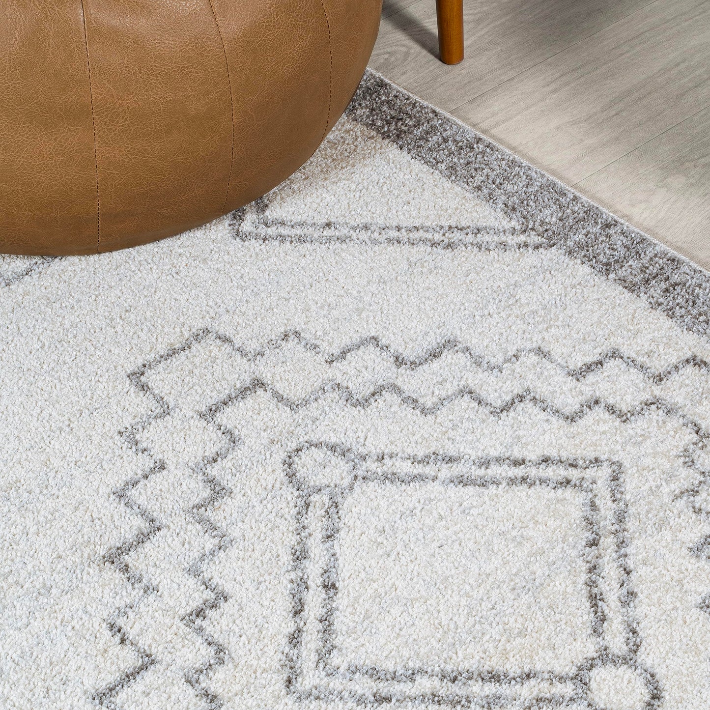 JONATHAN Y MOH200B-5 Amir Moroccan Beni Souk Indoor Area-Rug Bohemian Farmhouse Rustic Geometric Easy-Cleaning Bedroom Kitchen Living Room Non Shedding, 5 X 8, Cream,Gray