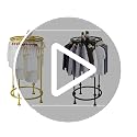 Round Clothing Rack, Floor Standing Garment Display Retail Rack with