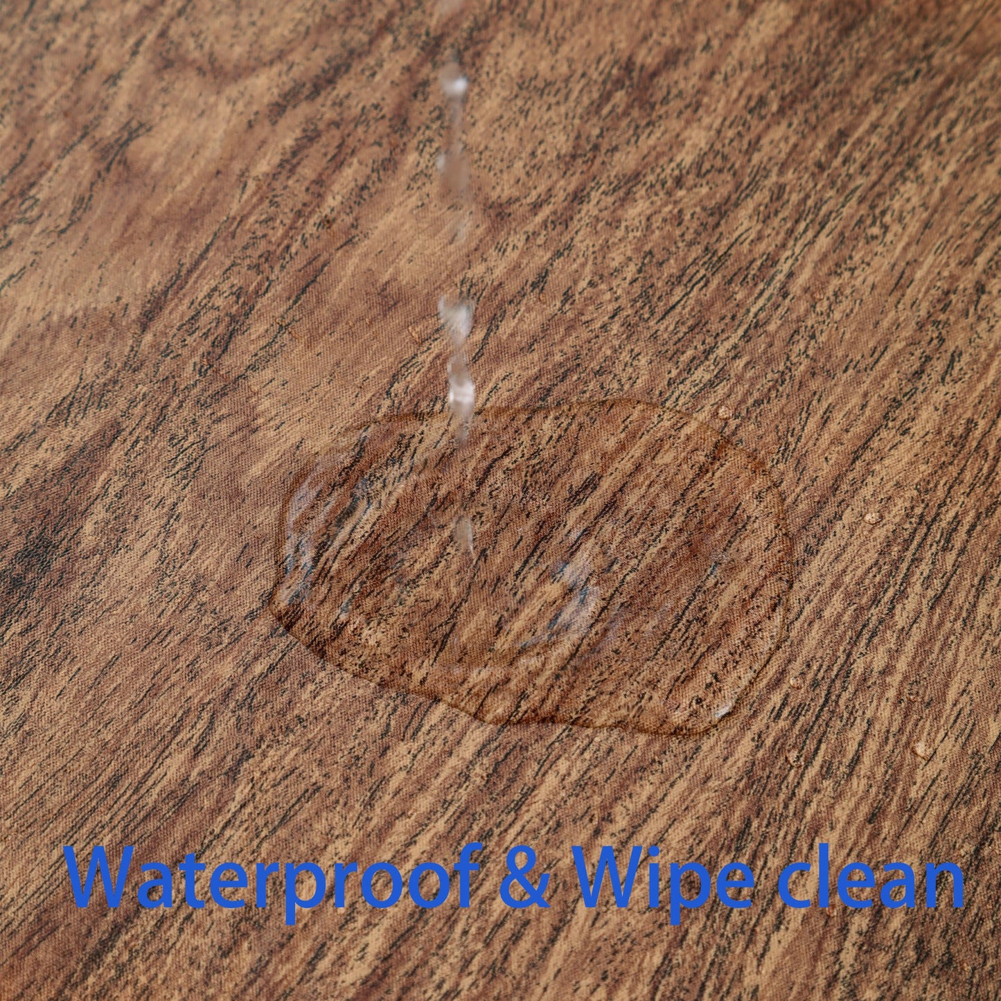 Walrus Heavy Duty Vinyl Tablecloth with Flannel Backing Waterproof Oil-Proof Plastic Table Cloth Stain-Resistant Wipeable Rectangle or Square Table Cover for Indoor and Outdoor (Wood, 52X70 Inch)