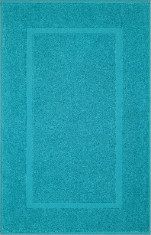 Cotton Paradise 100% Cotton Bath Mats - Soft, Absorbent & Washable | Set of 2, Aqua 20x34 Inches